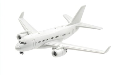 A small white model airplane soars through the air with precision and control