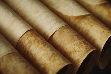 A stack of paper rolls piled high, perfect for office or school settings