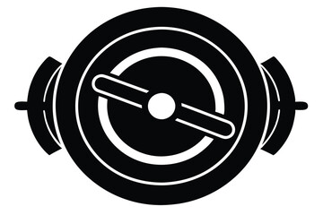 silhouette vector
illustration of A Weight Plate icon on white background