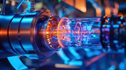 electrons in a particle accelerator, demonstrating their high-speed travel