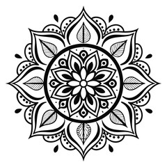 Black colour mandala design