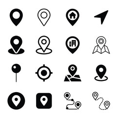 Location Pin Icons Pack Vector