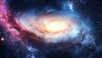 Cosmic Spiral Galaxy: A Celestial Tapestry of Stars and Nebulae