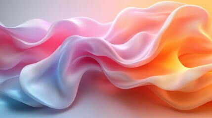 Fototapeta premium A flowing, abstract fabric in soft colors creating a serene visual effect.
