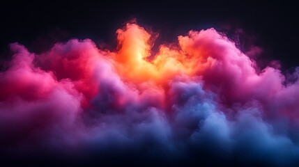 Fototapeta premium Vibrant Hues of Illuminated Smoke Clouds