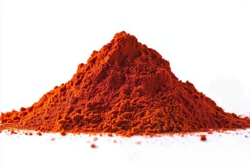 Pile of red paprika powder isolated on white background