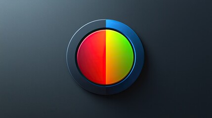 Fototapeta premium Colorful Circular Button Design On Dark Background