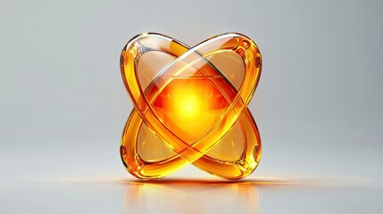 Amber Glass Atomic Structure Abstract Design