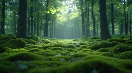 Fototapeta premium Enchanted Forest: A Mystical Green Haven