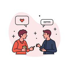 Two friends talking  illustration Design