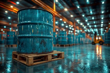 Industrial and laboratory chemicals leak onto the floor, causing environmental damage