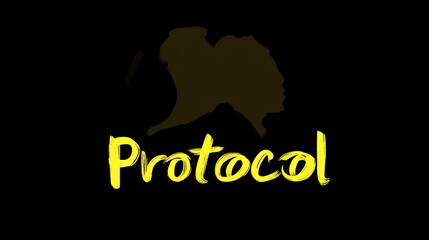 Abstract Silhouette Design Featuring Protocol Word