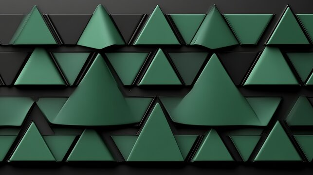 Abstract Green and Black Triangular Pattern Design