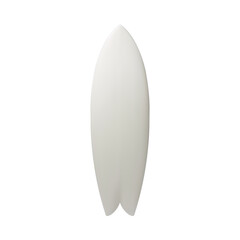 White surfboard mockup, vector object illustration. Surf board graphic template blank, abstract modern silhouette for branding. Extreme summer sea water activity collection design. Surfboard shape