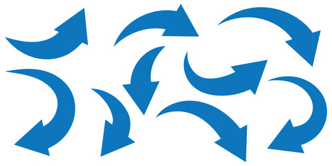 Print curved arrows set with directional icons . 1176