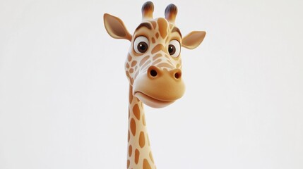 Obraz premium Cartoon Giraffe Character with Big Eyes and Friendly Expression
