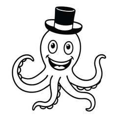 funny octopus cartoon illustration