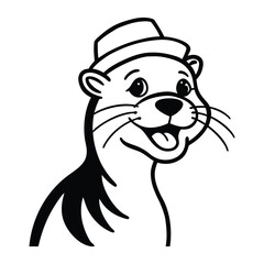 playful winking otter with a tupi 