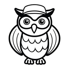 bright eyed curious owl with a cap