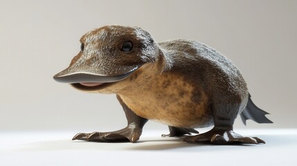 Obraz premium Cute cartoon platypus character with a playful expression and glossy coat