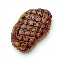 image of a grilled steak, blank white background