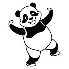 joyful dancing panda icon 