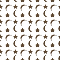 Obraz premium Elegant golden stars and moon seamless pattern for fabric design and textile applications