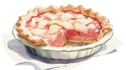 Baking a delicious rhubarb pie kitchen food cozy home close-up culinary delight