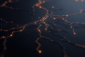 3d-rendered futuristic ai core central processing unit surrounded by intricate neural pathways glowing with cybernetic