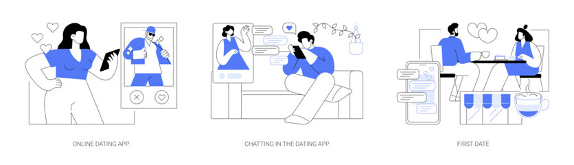 Dating app isolated cartoon vector illustrations se