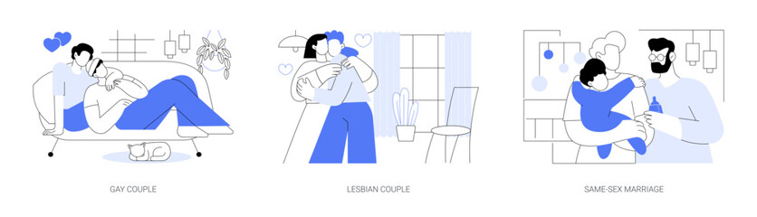 Same-sex relationship isolated cartoon vector illustrations se