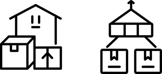 Efficient and Organized Shipping Storage Icon for Logistics, Warehousing, and Delivery