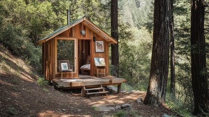 A digital detox cabin with no Wi-Fi or phone signal, designed to help guests disconnect, unwind