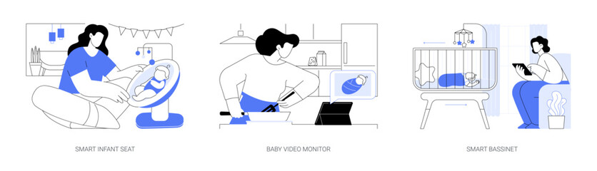 Technology for newborn isolated cartoon vector illustrations se