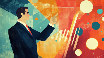 Statistic of growth. Abstract digital diagram of increasing success on businessman hand. Stock market, profit chart, economy grow graph, financial report