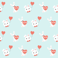 Valentine's day seamless background with romantic symbols.