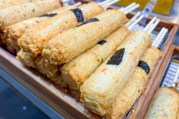 korean traditional street food. fish cake