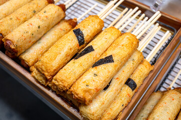 korean traditional street food. fish cake
