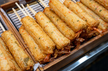 korean traditional street food. fish cake