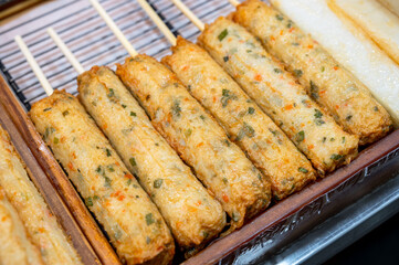 korean traditional street food. fish cake