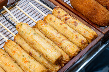 korean traditional street food. fish cake