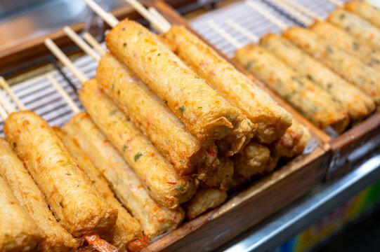 korean traditional street food. fish cake