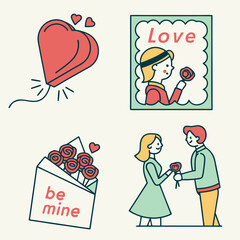 Love and Valentine’s day icon set