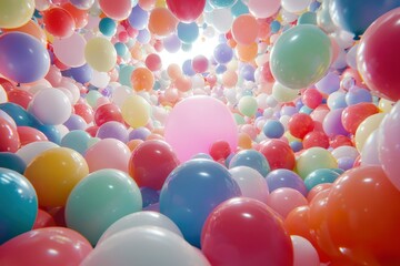 A Colorful Array Of Balloons Creates A Festive Scene