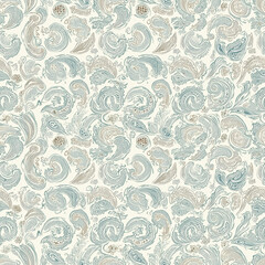 Elegant paisley seamless pattern motifs modern textile design luxurious persian mughal styling in classy environment