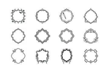 Elegant Ornamental Frames, Decorative Borders, Vintage Style, Design Elements