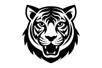tiger head vector silhouette vector illustration, tiger head logo 