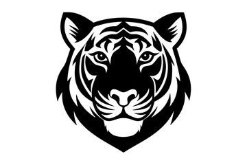 tiger head vector silhouette vector illustration, tiger head logo 