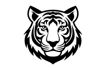 tiger head vector silhouette vector illustration, tiger head logo 