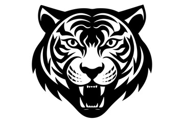 Obraz premium White tiger head vector illustration in a wild and powerful mascot logo design